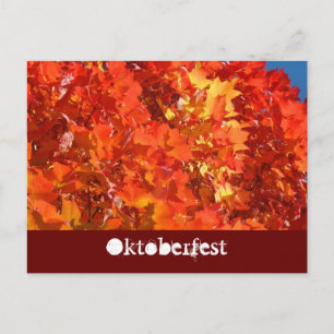 Oktoberfest postcards Orange Autumn Leaves