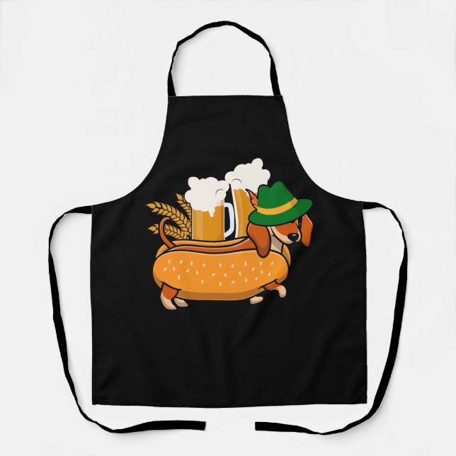 Oktoberfest Pretzel Dachshund Wiener Hotdog German Apron (Front)