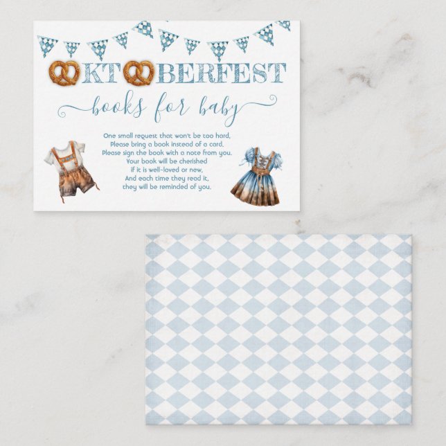Oktoberfest Pretzel lederhosen Books for baby Enclosure Card (Front/Back)