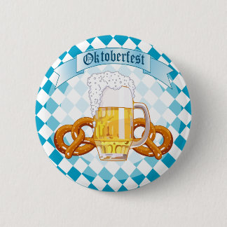 Oktoberfest Pretzels & Beer 6 Cm Round Badge
