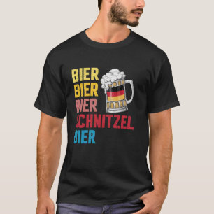 Oktoberfest Retro Bier Schnitzel Beer Drinking Tea T-Shirt