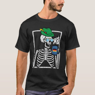 Oktoberfest Skeleton Coffee German Bavarian Men Wo T-Shirt