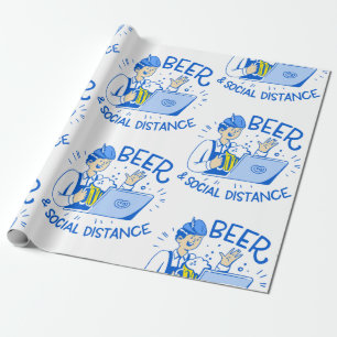 oktoberfest social distance coronavirus wrapping paper