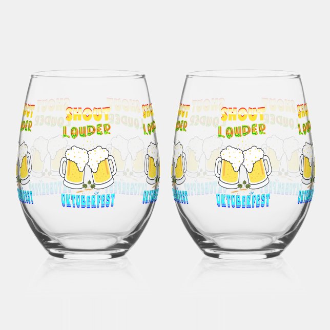 Oktoberfest Stemless Wine Glass (Left)