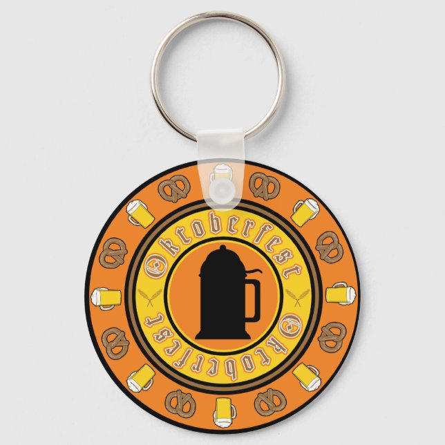 Oktoberfest Tankard Badge Key Ring (Front)
