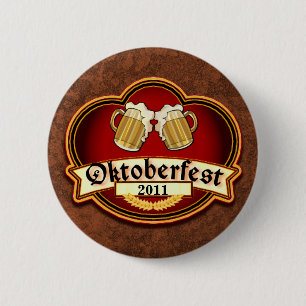 Oktoberfest Toast Custom Personalised Date 6 Cm Round Badge