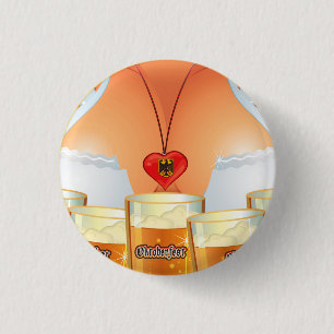 Oktoberfest Waitress Girl Button