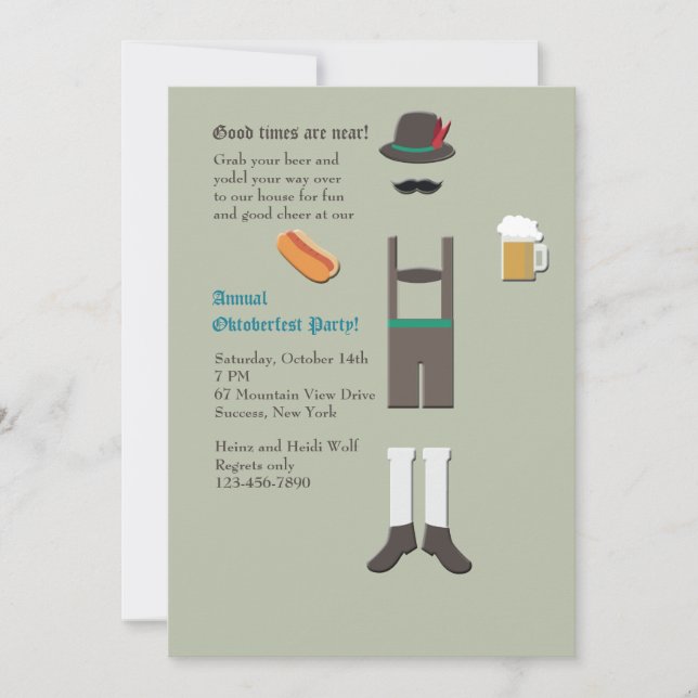 Oktoberfest Wear Party Invitation (Front)
