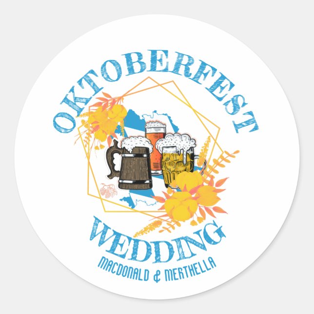 OKTOBERFEST Wedding  Classic Round Sticker (Front)