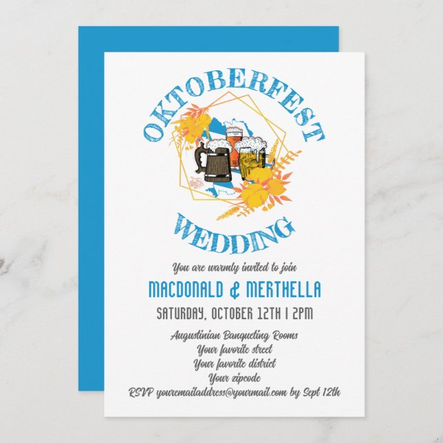OKTOBERFEST Wedding Invitation (Front/Back)