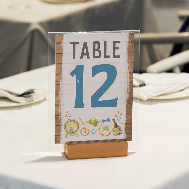 Oktoberfest Wedding & Party Rustic Bavarian Beer Table Number (Creator Uploaded)