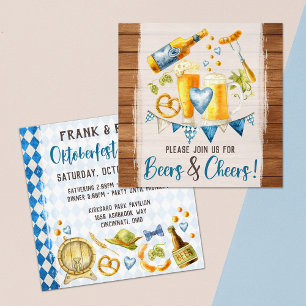Oktoberfest Wedding Rustic Bavarian Beer Party Invitation