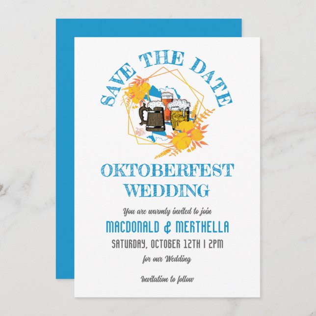 OKTOBERFEST Wedding Save The Date (Front/Back)