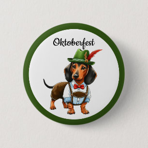 Oktoberfest Weiner Dog 6 Cm Round Badge