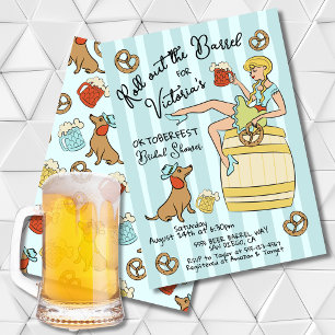 Oktoberfest Whimsical Hand drawn Bridal Shower Invitation