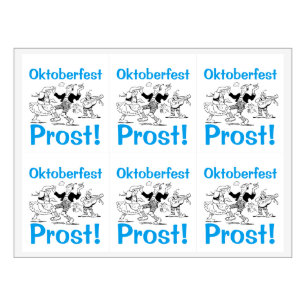 Oktoberfest Wine Label Prost toast Party dance
