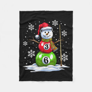 Ol Game Snowman Billiards Player Funny Christmas  Fleece Blanket