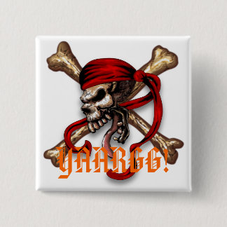 Ol Pirate Skull, YAARGG! 15 Cm Square Badge