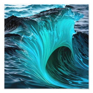 "Ola Tiburón" Blue Shark Wave Photo Print