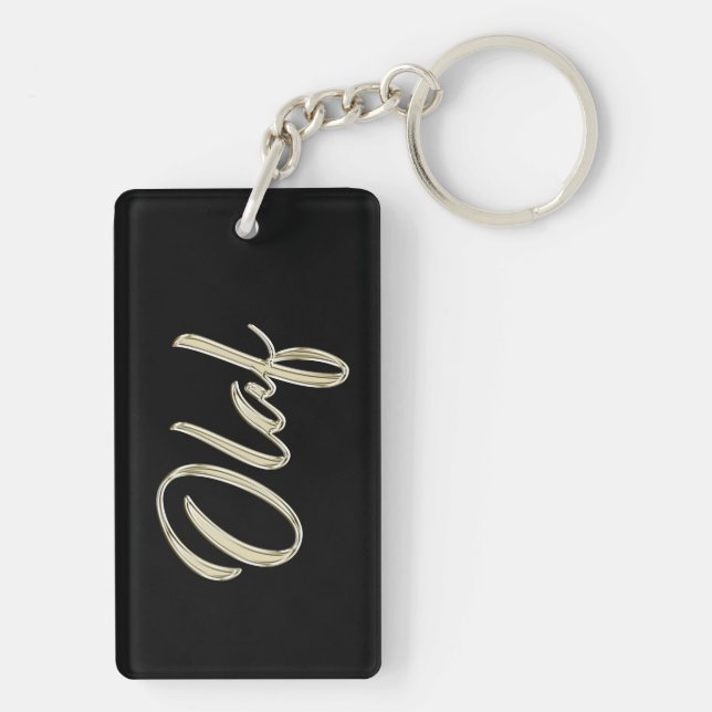 Olaf name whitegold key trailer key ring (Back)