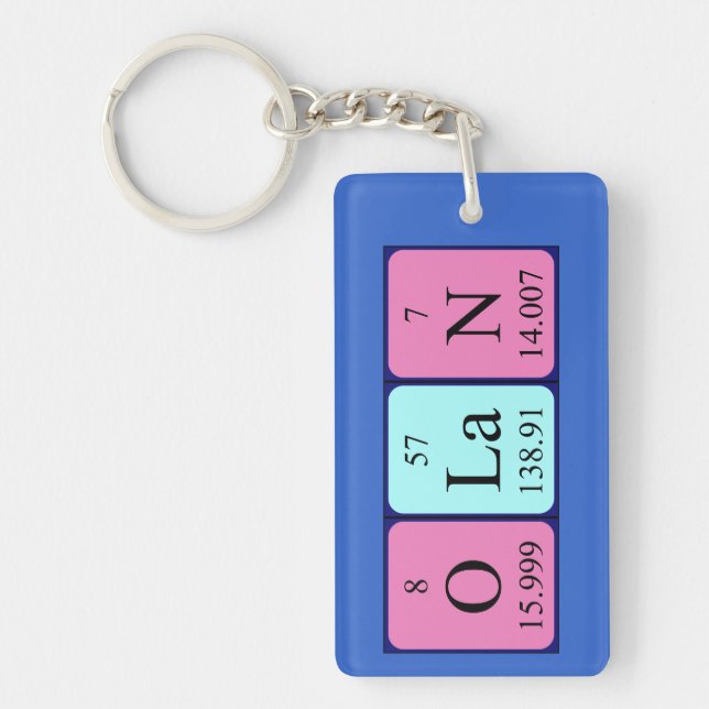 Olan periodic table name keyring (Front)