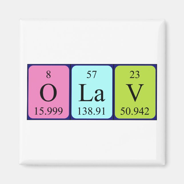 Olav periodic table name magnet (Front)