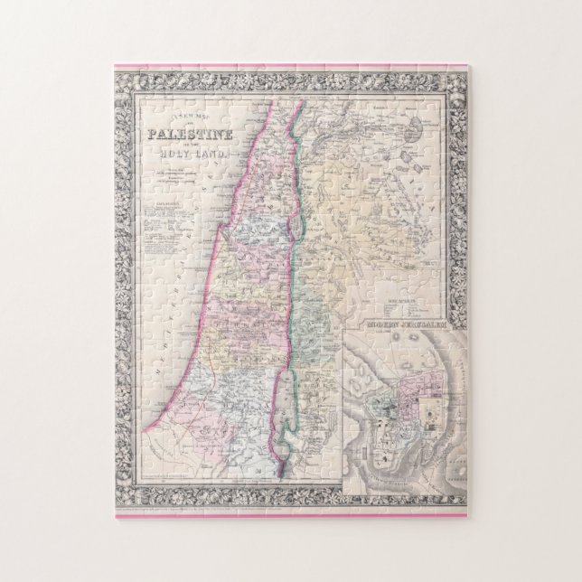 Old 1864 Historic State of Palestine Map Jigsaw Puzzle (Vertical)