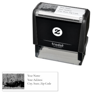 Old 195 Return Train Stop Writing Address Label Self-inking Stamp