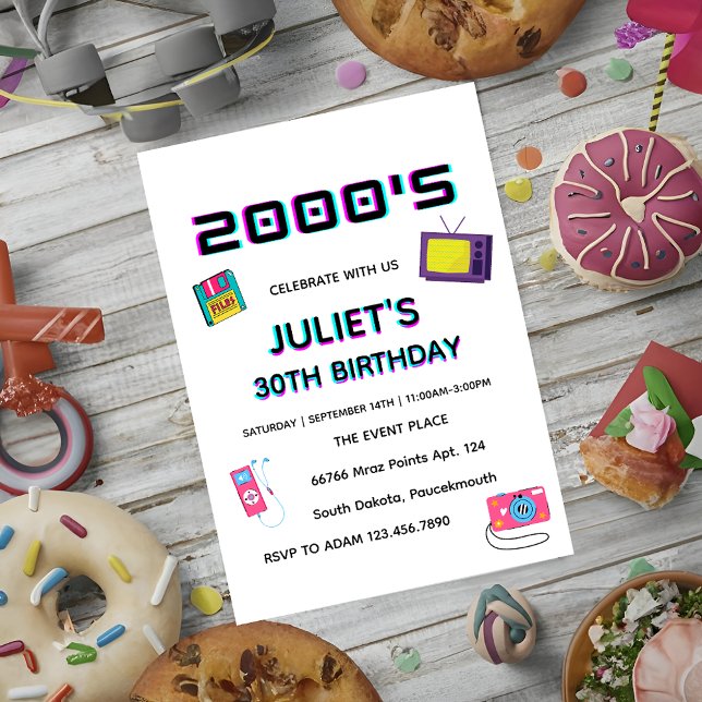 old 2000s Soiree party blank 30th birthday Invitation (Creator Uploaded)