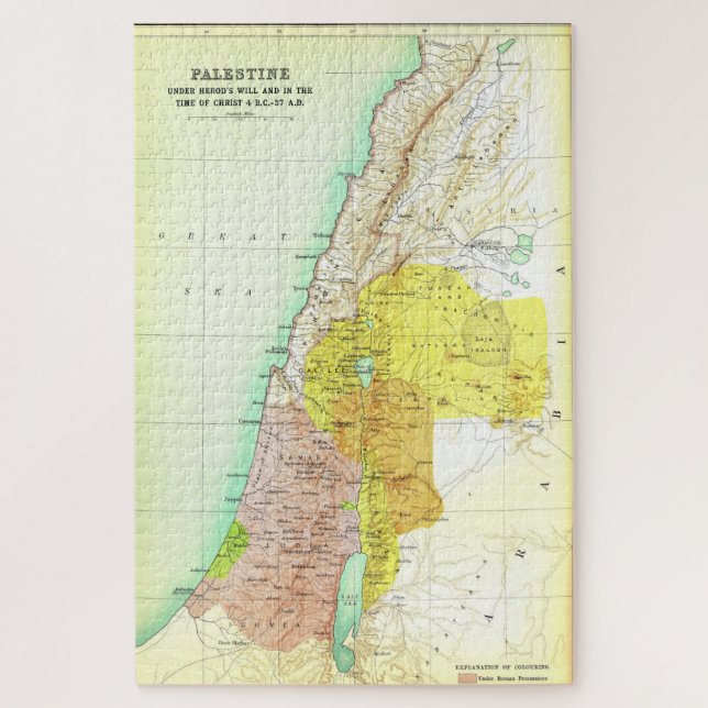 Old 37AD Christ Palestine Map Jigsaw Puzzle (Vertical)