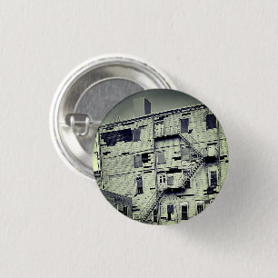 Old Abandoned Factory Building Photo Pinback 3 Cm Round Badge