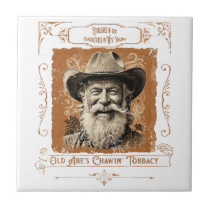 Old Abe's Chawin' Tobaccy Ceramic Tile