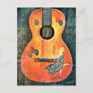 Old Acoustic Guitar Postcard