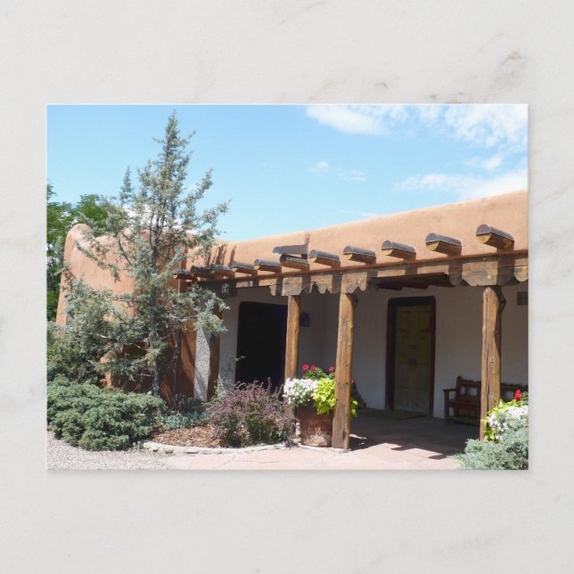 Old Adobe Santa Fe New Mexico Postcard (Front)