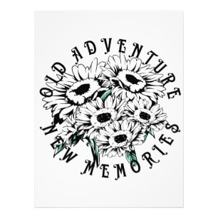 Old Adventure New Memories Vintage Floral Summer Photo Print