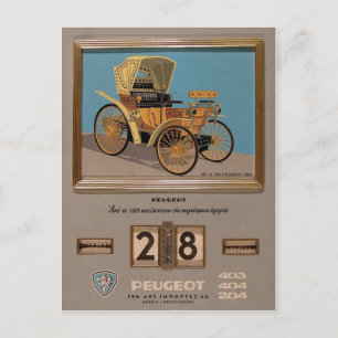 Old Advert Greece Peugeot Postcard