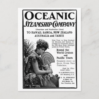 Old Advert Oceanic Steamship Company Postcard