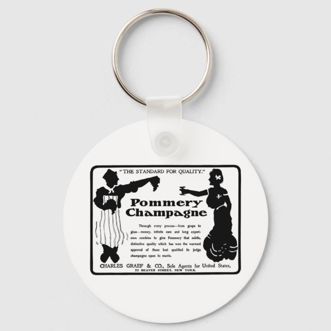 Old Advert Pommery Champagne Key Ring (Front)