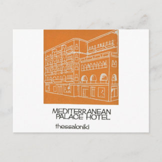 Old Advert Thessaloniki Mediterranian Hotel Greece Postcard