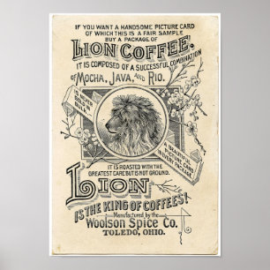 Old Advertising Lion Coffee Poster