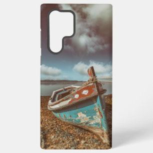 Old Aiola. Portuguese traditional boat in a beach Samsung Galaxy Case
