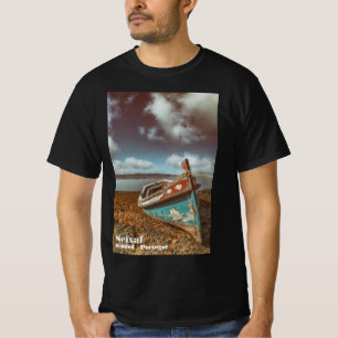 Old Aiola. Portuguese traditional boat in a beach T-Shirt