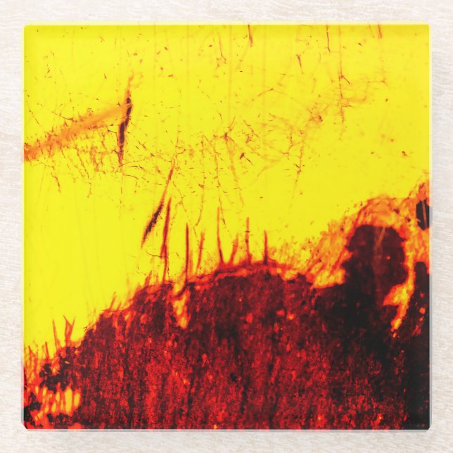 Old Amber Glass Coaster (Front)