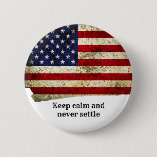 Old America Patriotic Wall Decor 6 Cm Round Badge