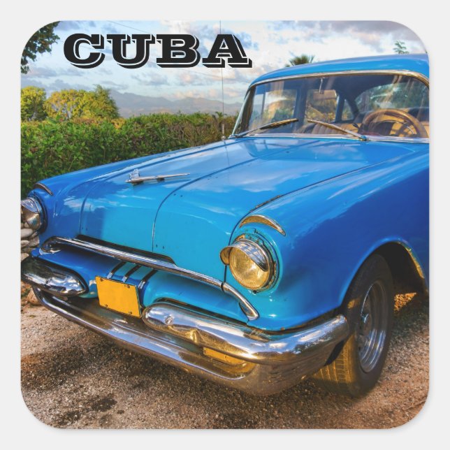 Old American classic car in Trinidad, Cuba Square Sticker (Front)
