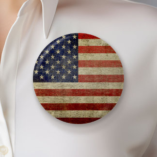 Old American Flag 6 Cm Round Badge