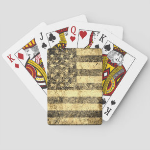 Old American Flag Grunge 4 Playing Cards