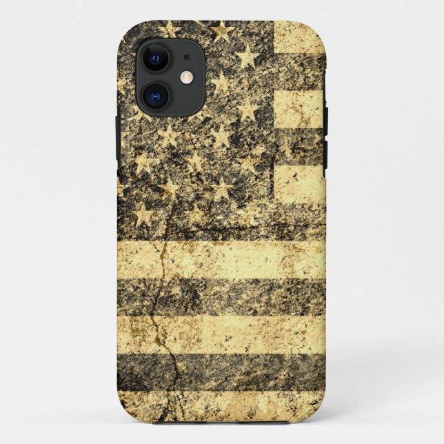 Old American Flag Grunge Cracked Wall Case-Mate iPhone Case (Back)