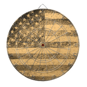 Old American Flag Grunge Dartboard