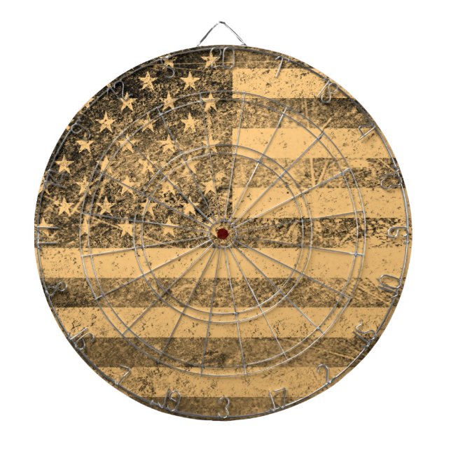 Old American Flag Grunge Dartboard (Front)